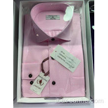 Camicia a maniche lunghe stampata rosa da uomo